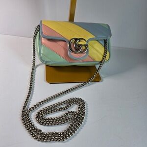 Gucci Marmont Mini GG with Silver Chain